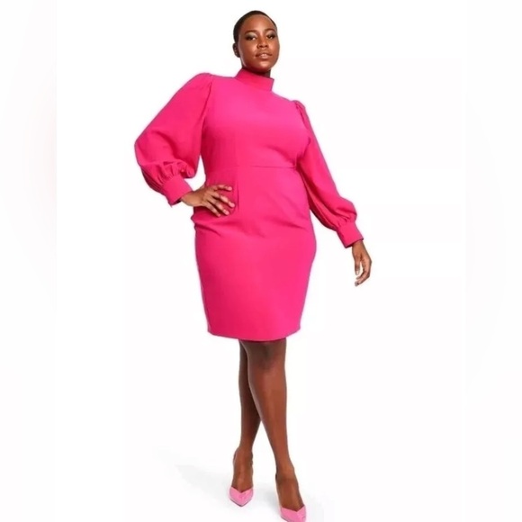 NEW Sergio Hudson X Target Balloon Sleeves Sheath Pencil Dress Size 1X - Picture 1 of 8